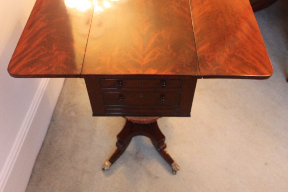 A Regency period mahogany lamp, occasional or work table View XI