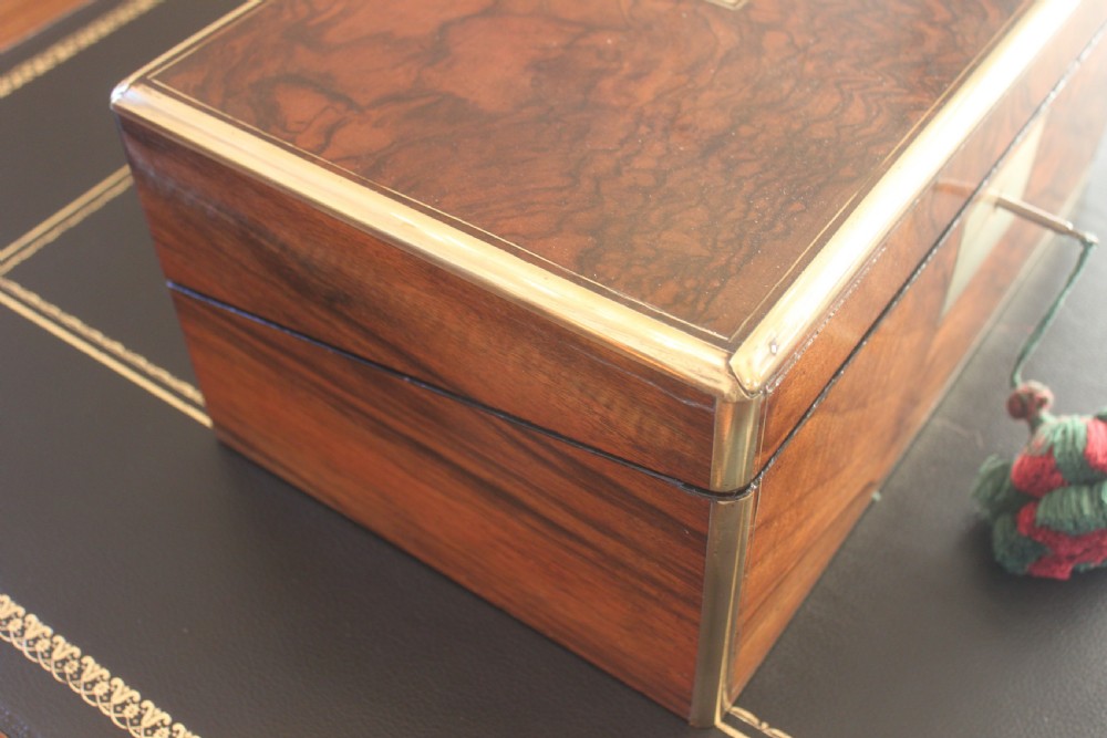 Victorian walnut writing slope with secret drawers View II