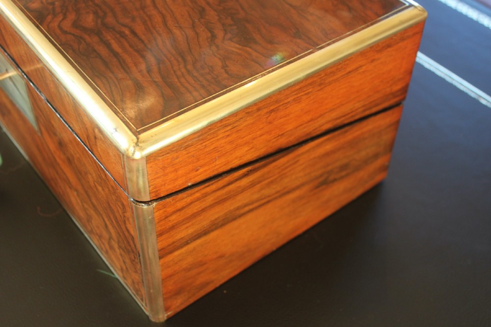 Victorian walnut writing slope with secret drawers View III