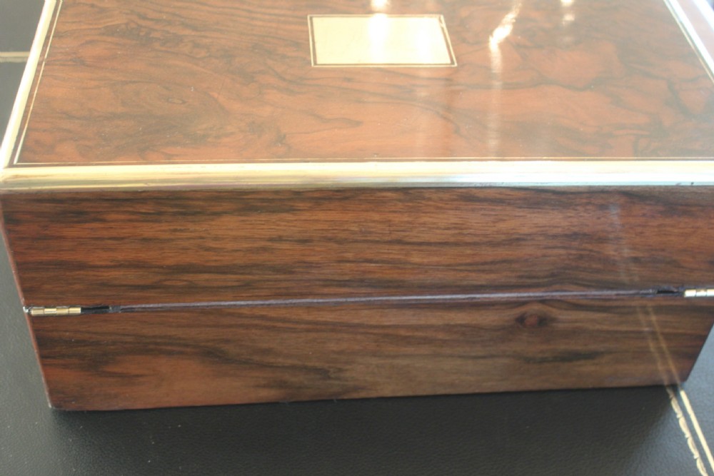 Victorian walnut writing slope with secret drawers View IV