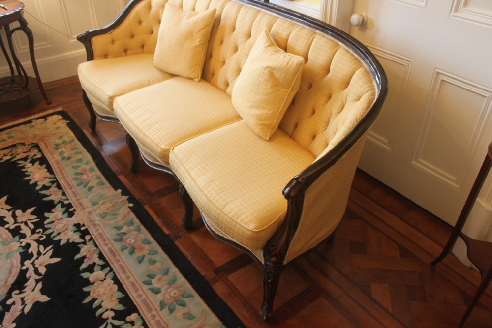 A Victorian walnut Louis XVI style three seater sofa  View III