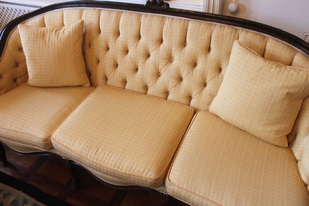 A Victorian walnut Louis XVI style three seater sofa  View IV