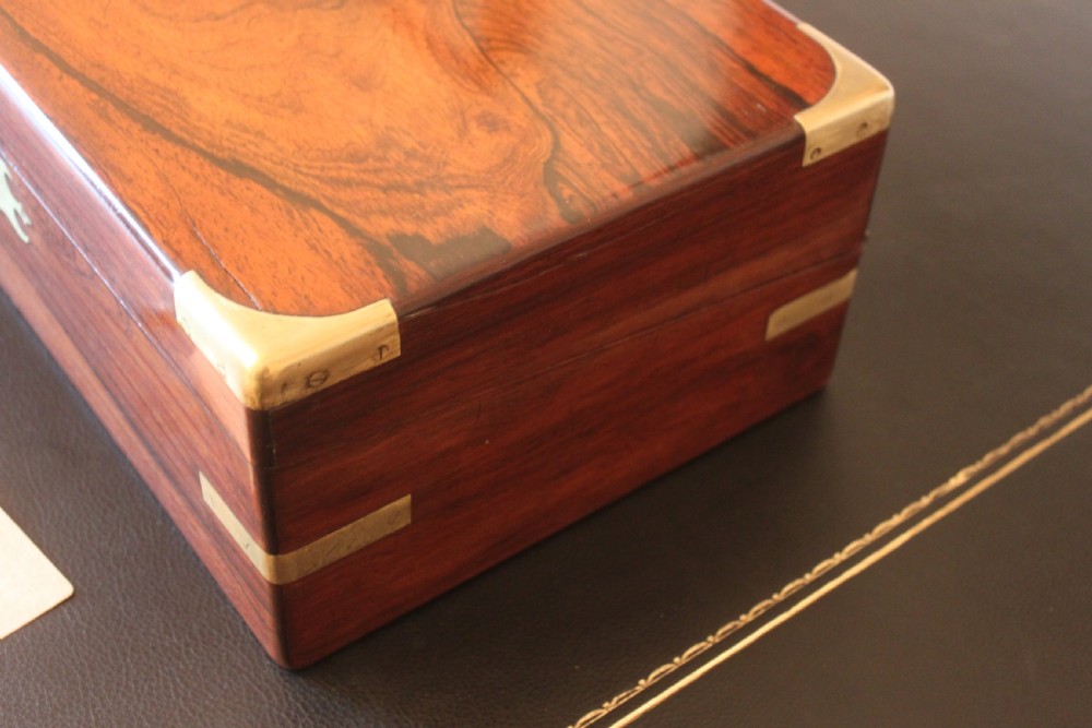 Victorian and brass bound rosewood writing slope View IV