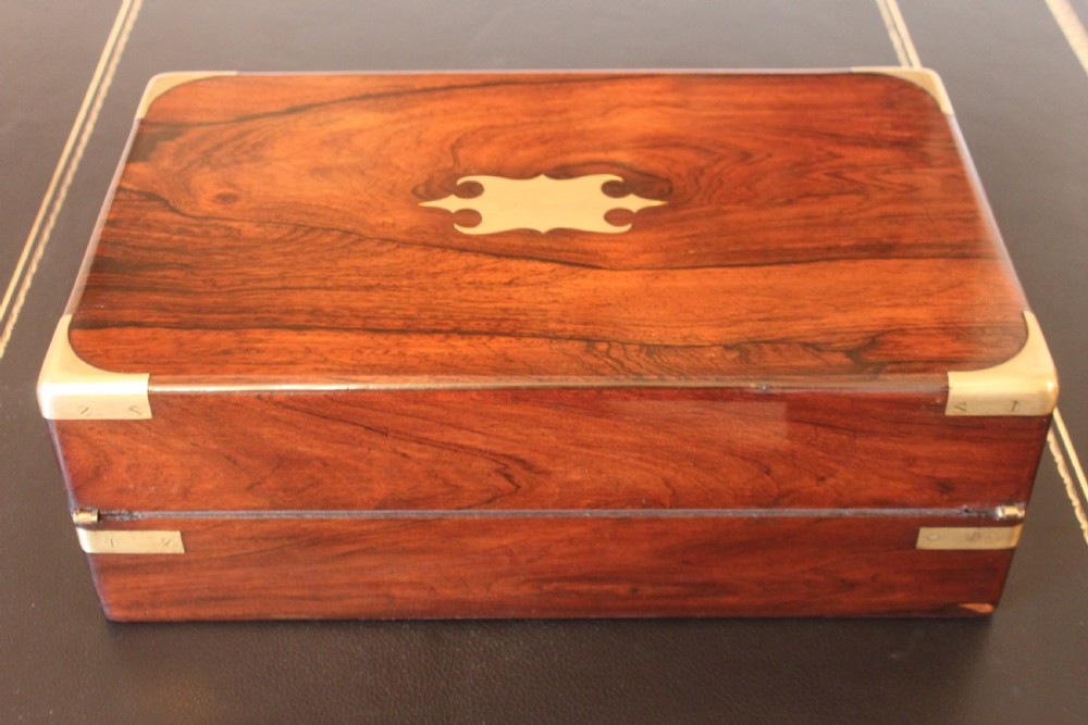 Victorian and brass bound rosewood writing slope View V