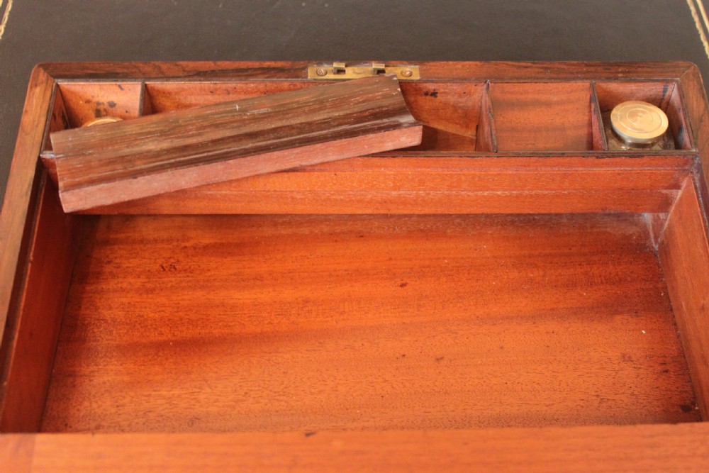 Victorian and brass bound rosewood writing slope View X