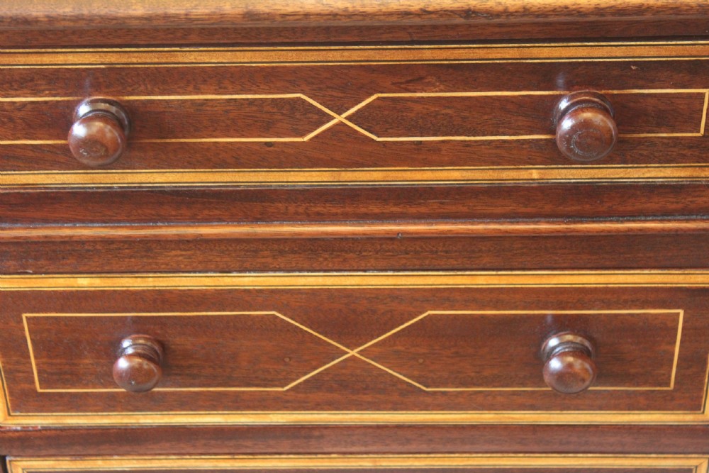 Mahogany inlaid Sheraton style pedestal desk View VIII