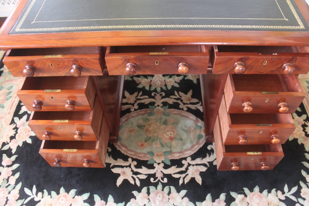 Victorian mahogany pedestal desk View IV