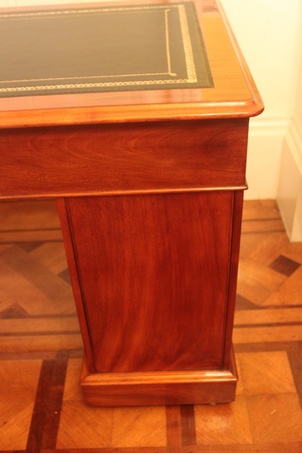 An unusal Victorian mahogany pedestal desk View VI