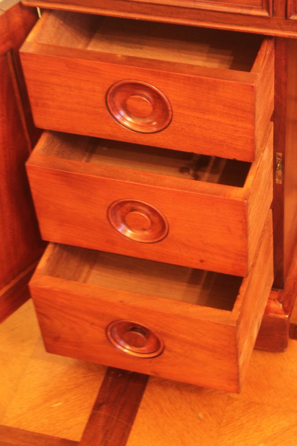 An unusal Victorian mahogany pedestal desk View XIII