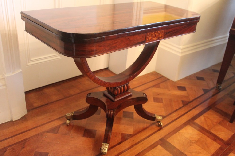 Regency rosewood card table View II