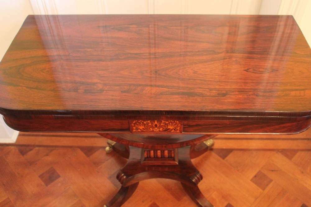 Regency rosewood card table View VI