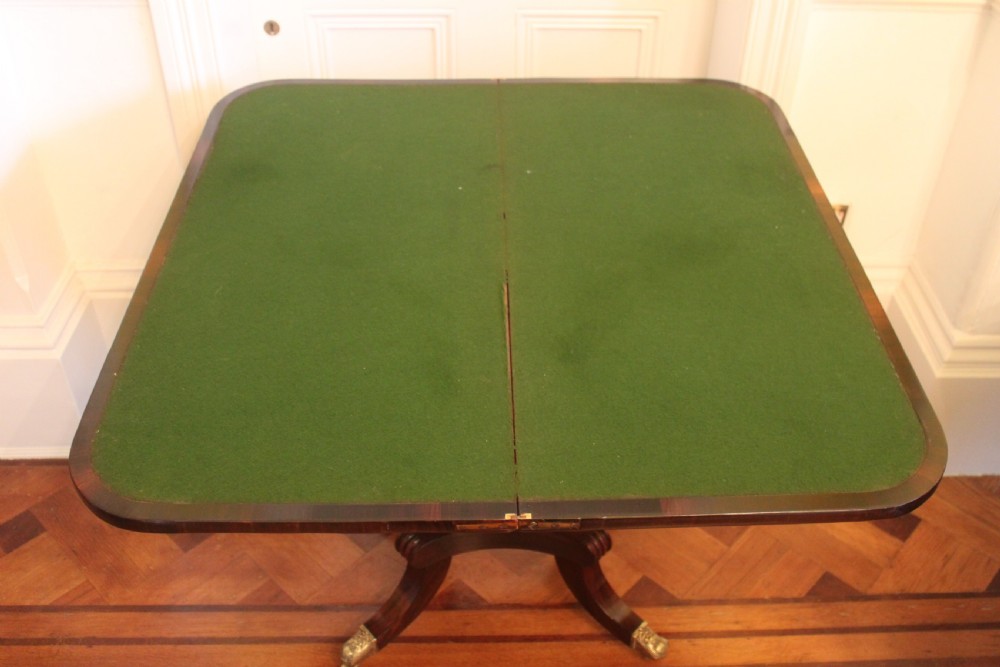 Regency rosewood card table View IX