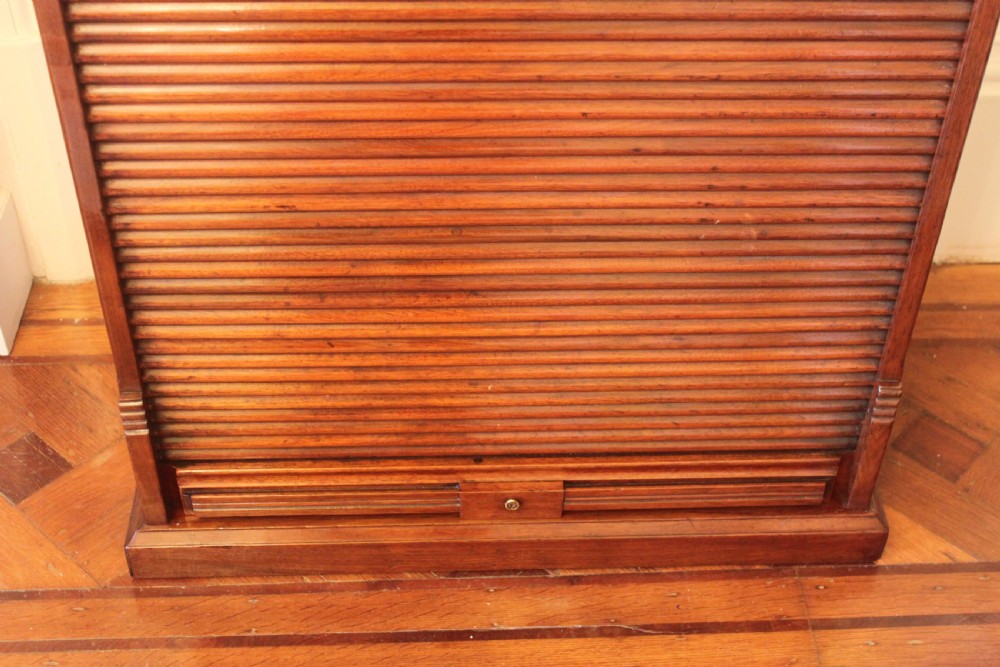 19th century walnut tambour front filing cabinet View VI