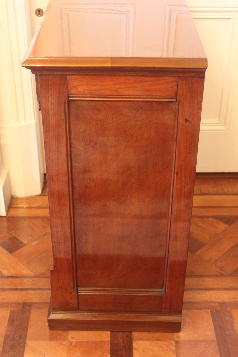 19th century walnut tambour front filing cabinet View XI