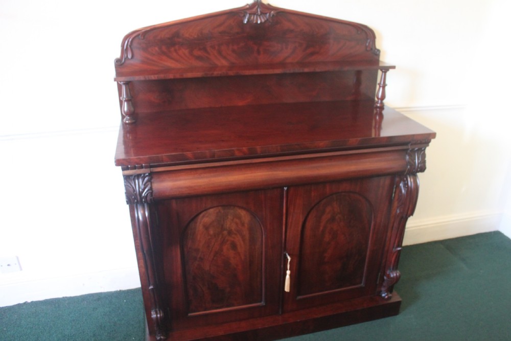 An early Victorian mahogany two-door chiffonier.  View III