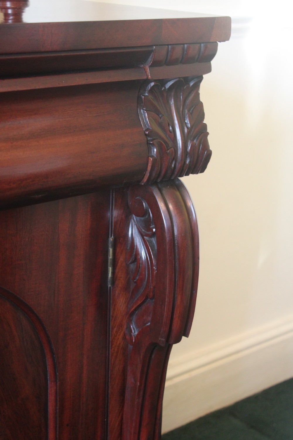 An early Victorian mahogany two-door chiffonier.  View VI