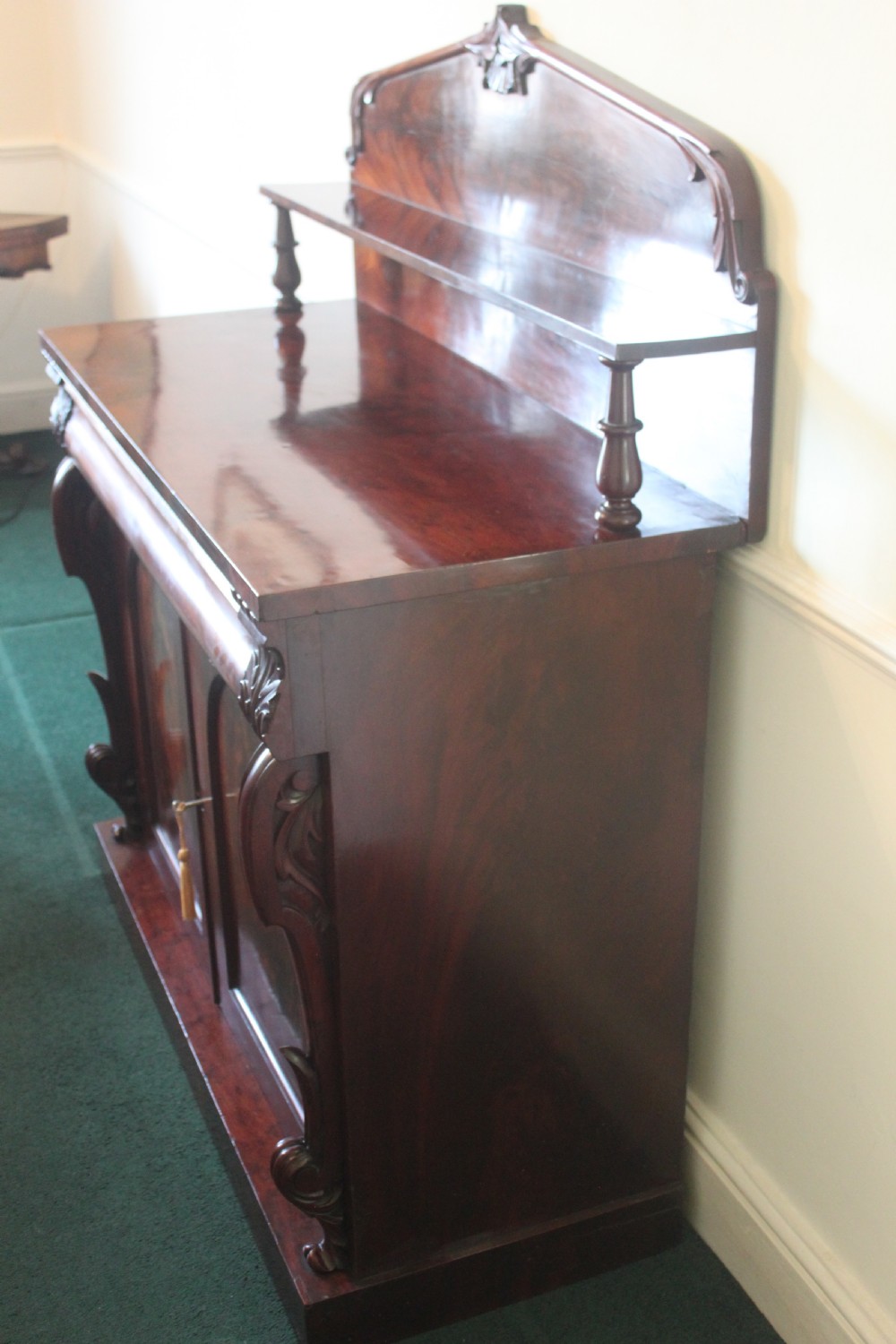 An early Victorian mahogany two-door chiffonier.  View VII
