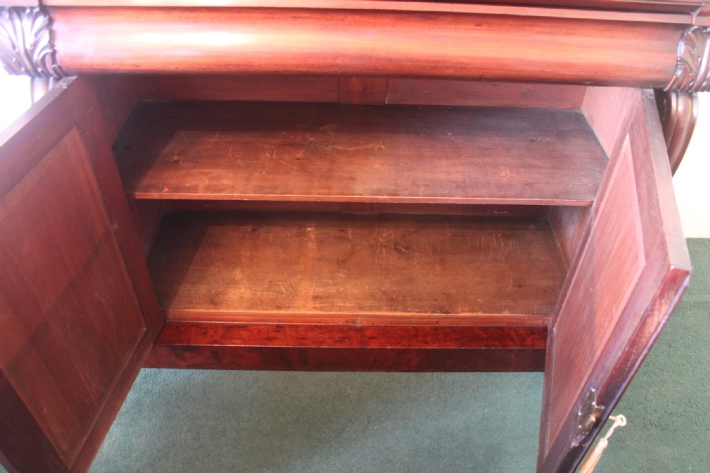 An early Victorian mahogany two-door chiffonier.  View VIII
