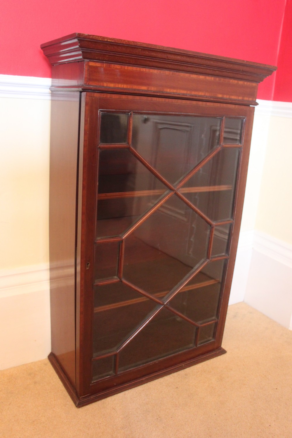Late 19th century mahogany 13 panel glazed wall cabinet View II