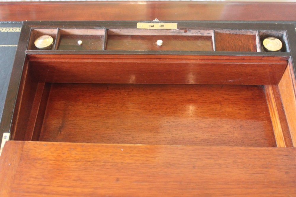 Regency rosewood and brass inlaid writing slope View XII