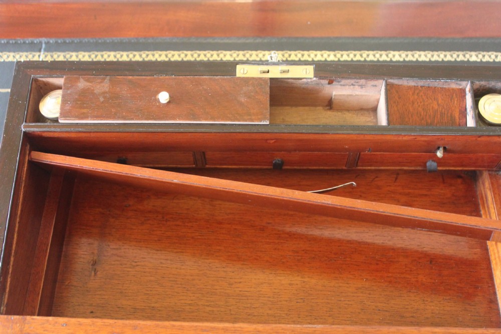 Regency rosewood and brass inlaid writing slope View XIII