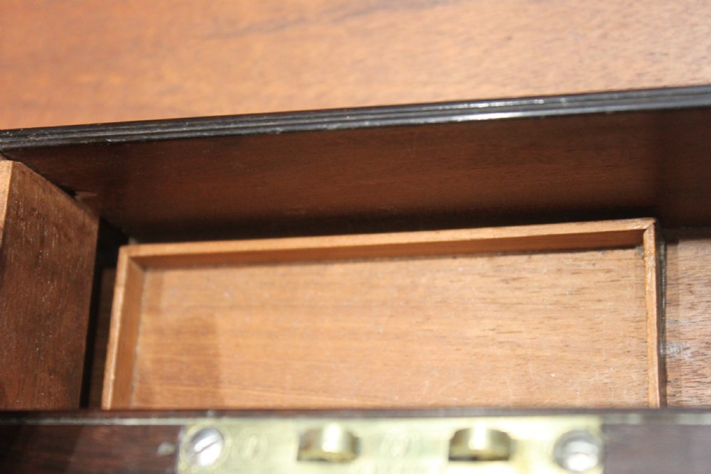 Rosewood and brass inlaid Regency writing slope View XIII