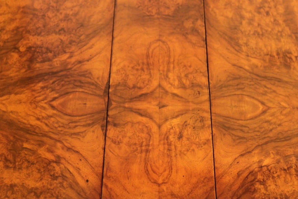 A Victorian burr walnut and inlaid Sutherland table View VIII