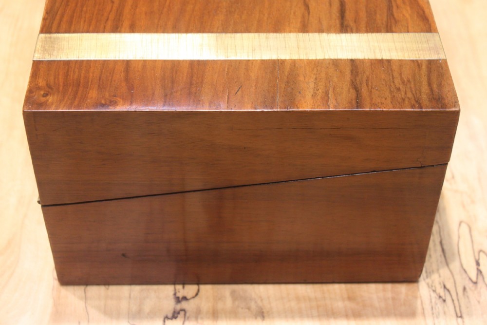 Victorian walnut brass bound writing slope View II