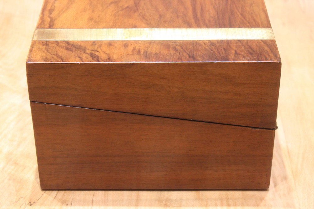 Victorian walnut brass bound writing slope View IV