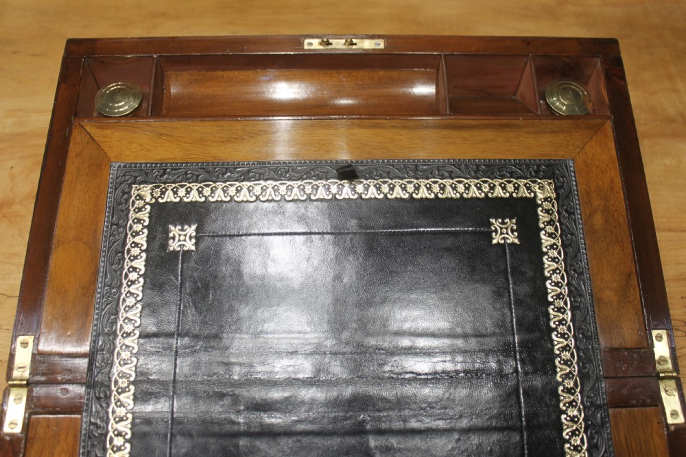 Victorian walnut brass bound writing slope View VII