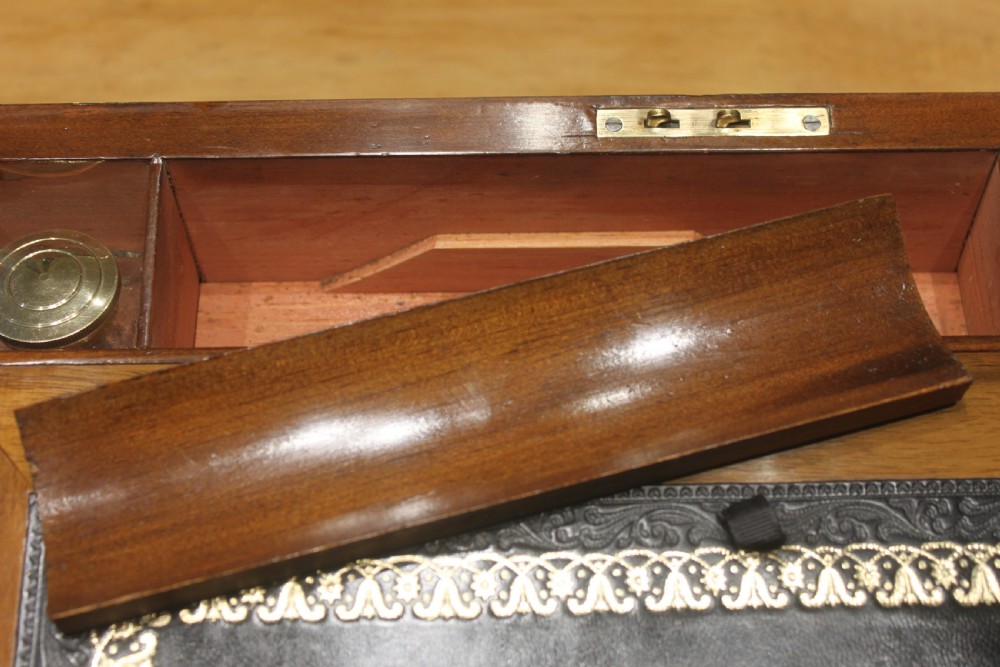 Victorian walnut brass bound writing slope View X