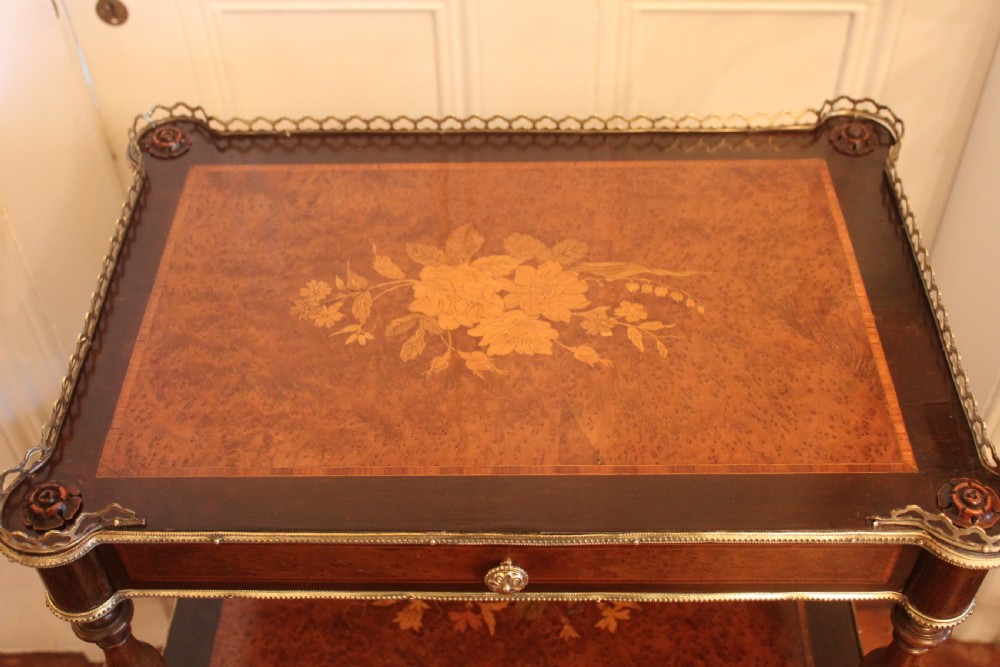 A fine French 19th century etagere with three drawers View V
