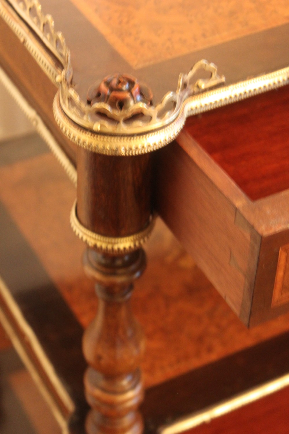 A fine French 19th century etagere with three drawers View VIII