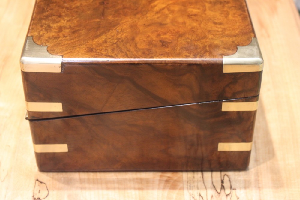 A Victorian burr walnut writing slope View II
