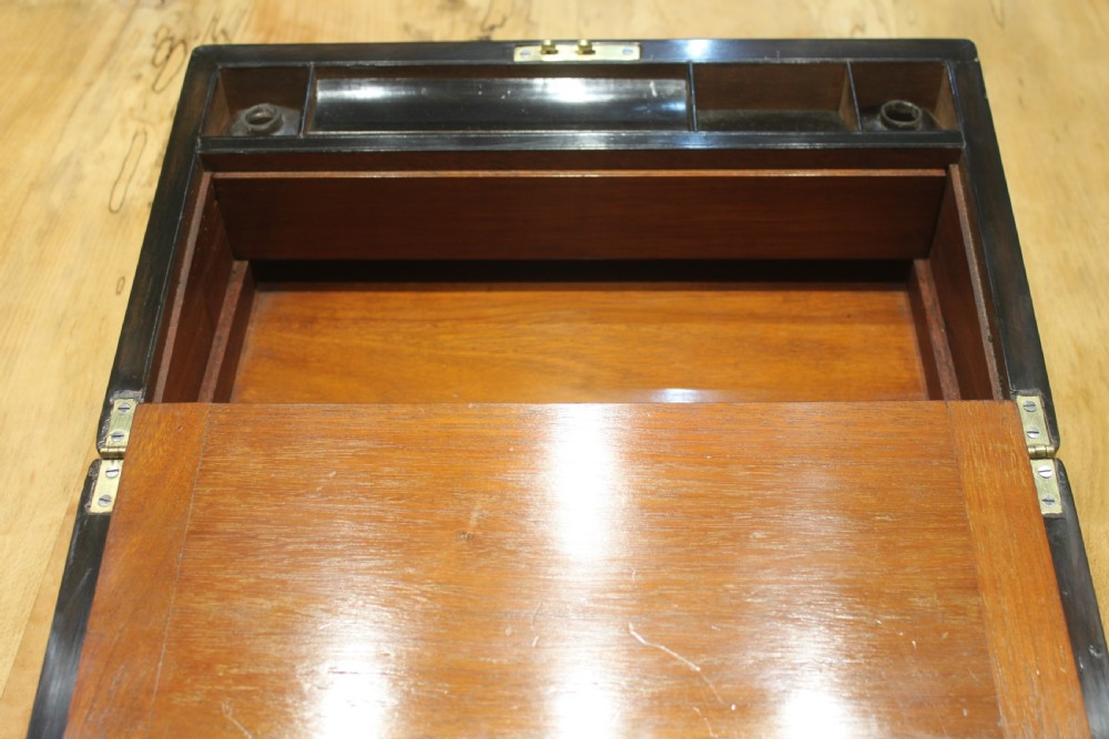 A Victorian burr walnut writing slope View VIII