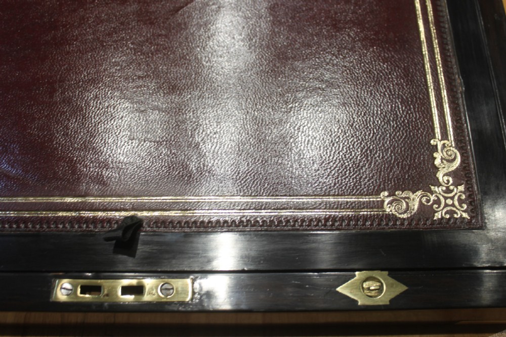 A Victorian burr walnut writing slope View XIII