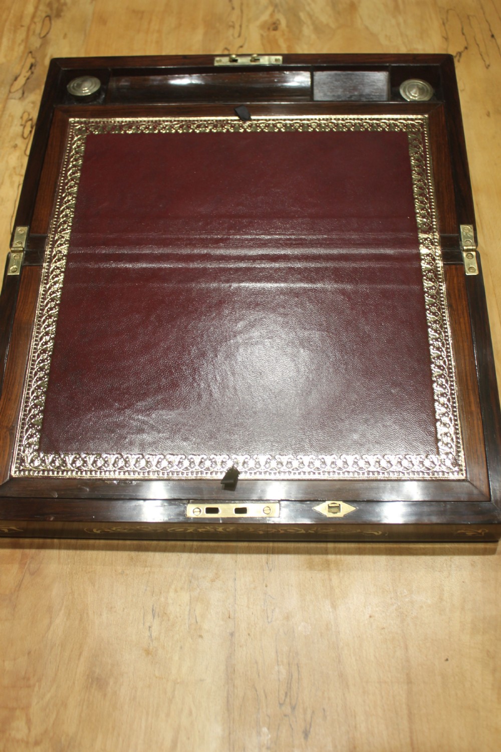 Rosewood and Mother-of -pearl inlaid writing slope View VII