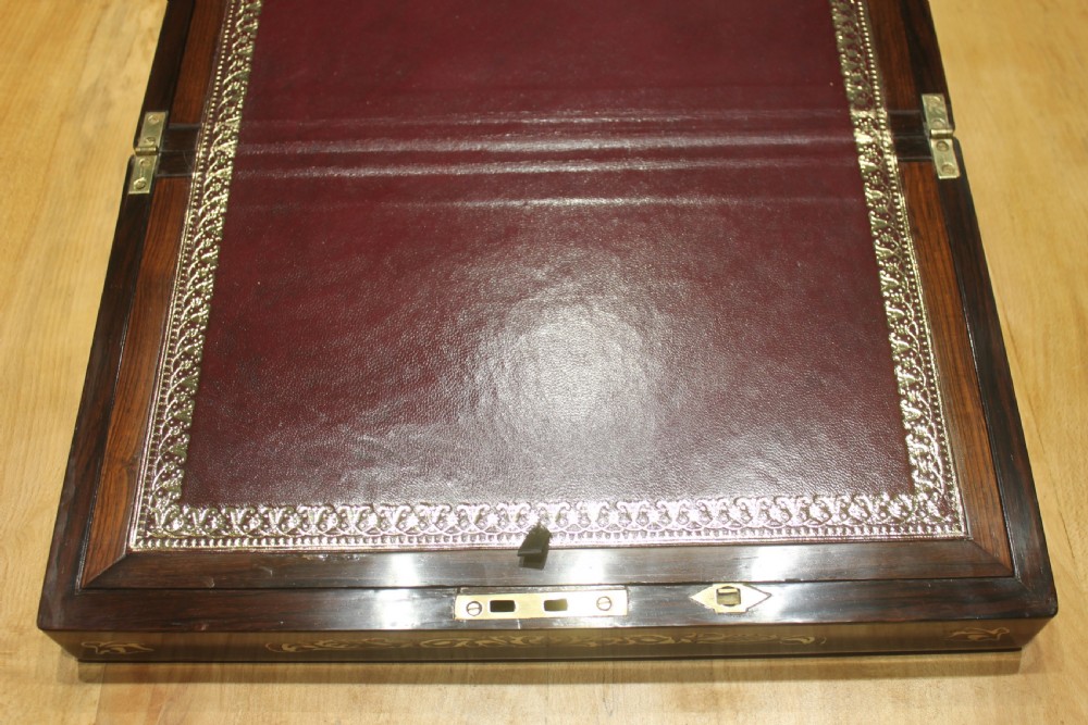 Rosewood and Mother-of -pearl inlaid writing slope View VIII