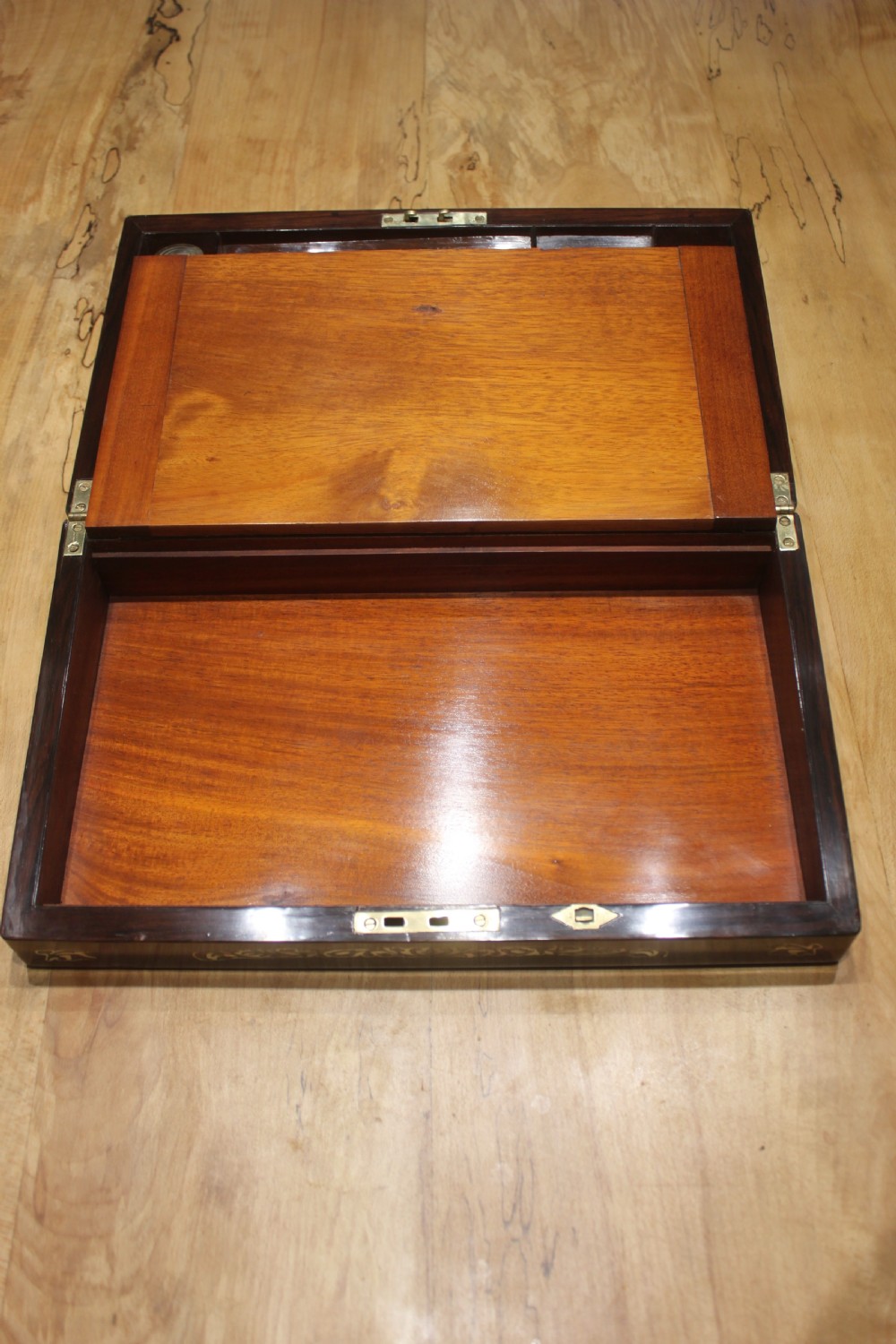 Rosewood and Mother-of -pearl inlaid writing slope View IX