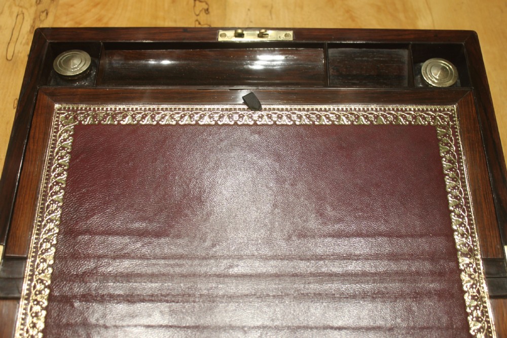 Rosewood and Mother-of -pearl inlaid writing slope View X
