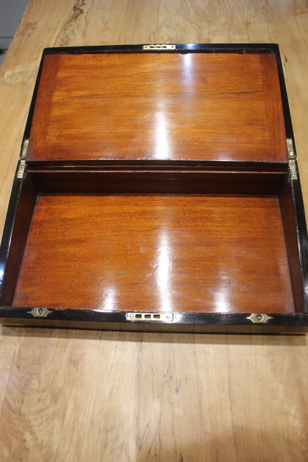 A large good quality burr walnut Victorian writing slope View VIII