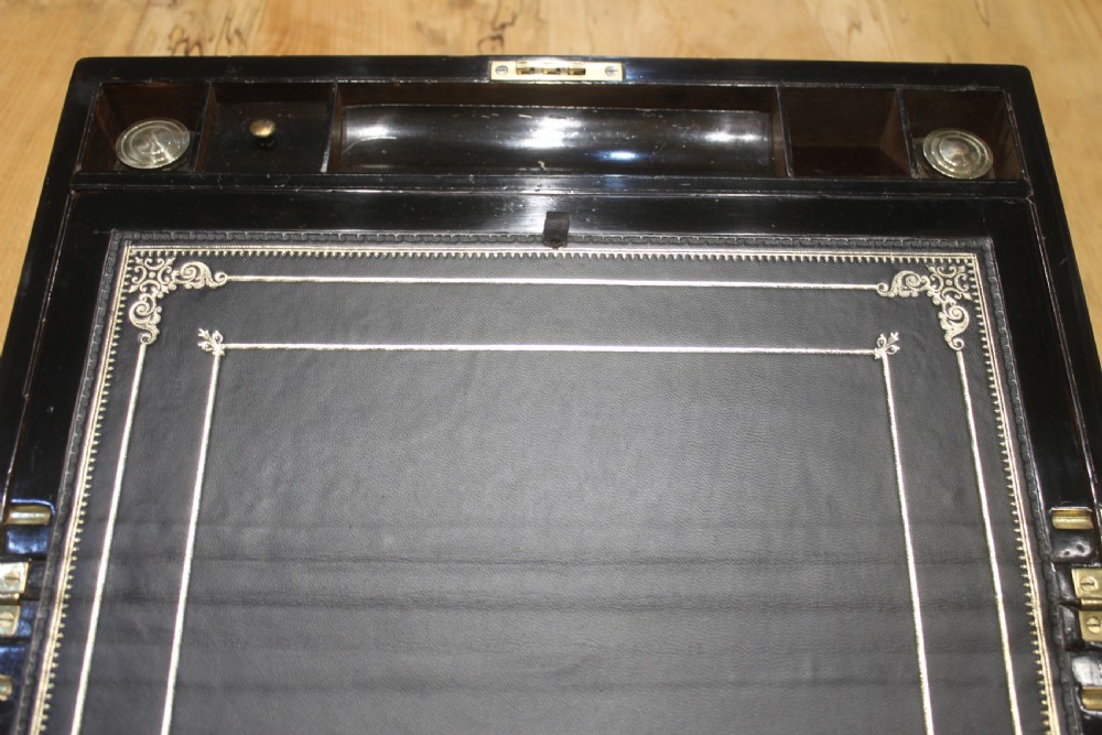 A large good quality burr walnut Victorian writing slope View IX