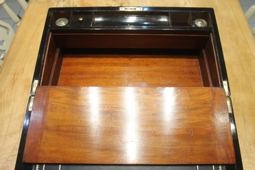 A large good quality burr walnut Victorian writing slope View X