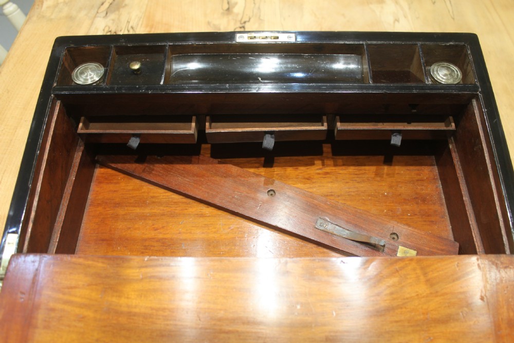 A large good quality burr walnut Victorian writing slope View XI