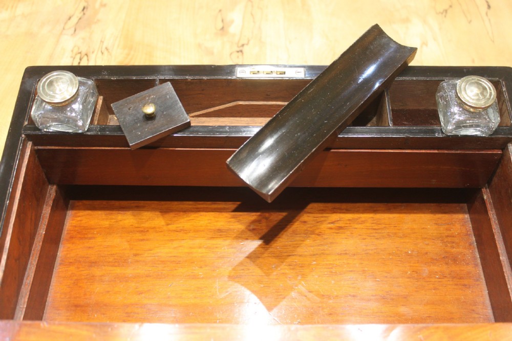 A large good quality burr walnut Victorian writing slope View XII