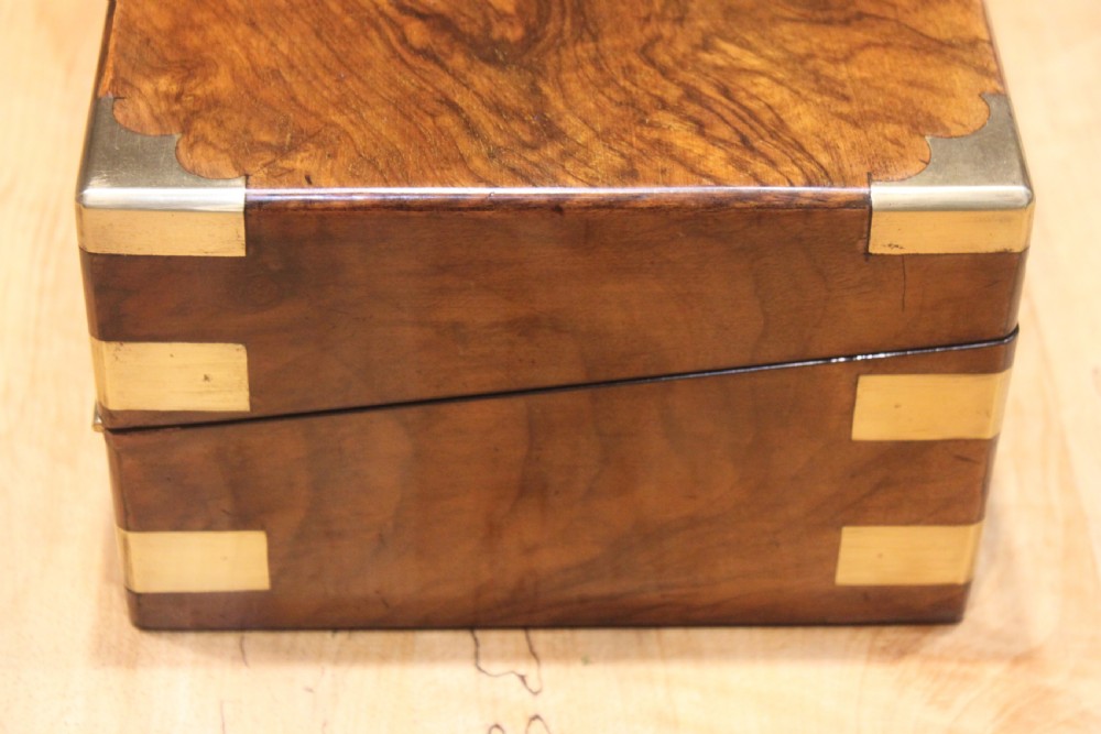Victorian brass bound walnut writing slope View II