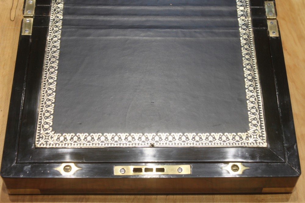 Victorian brass bound walnut writing slope View VII