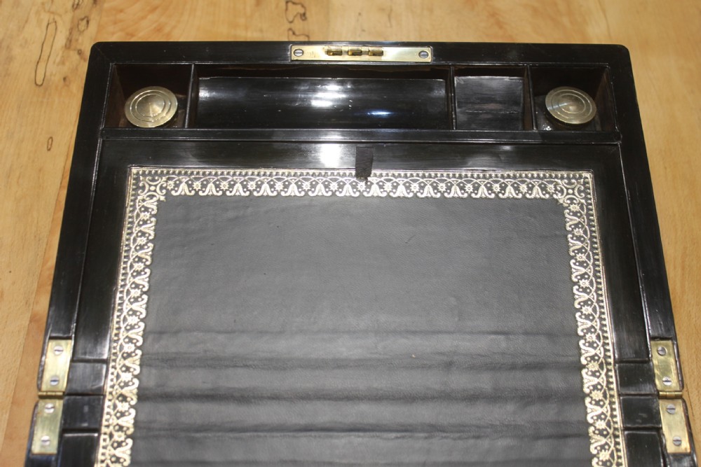 Victorian brass bound walnut writing slope View IX