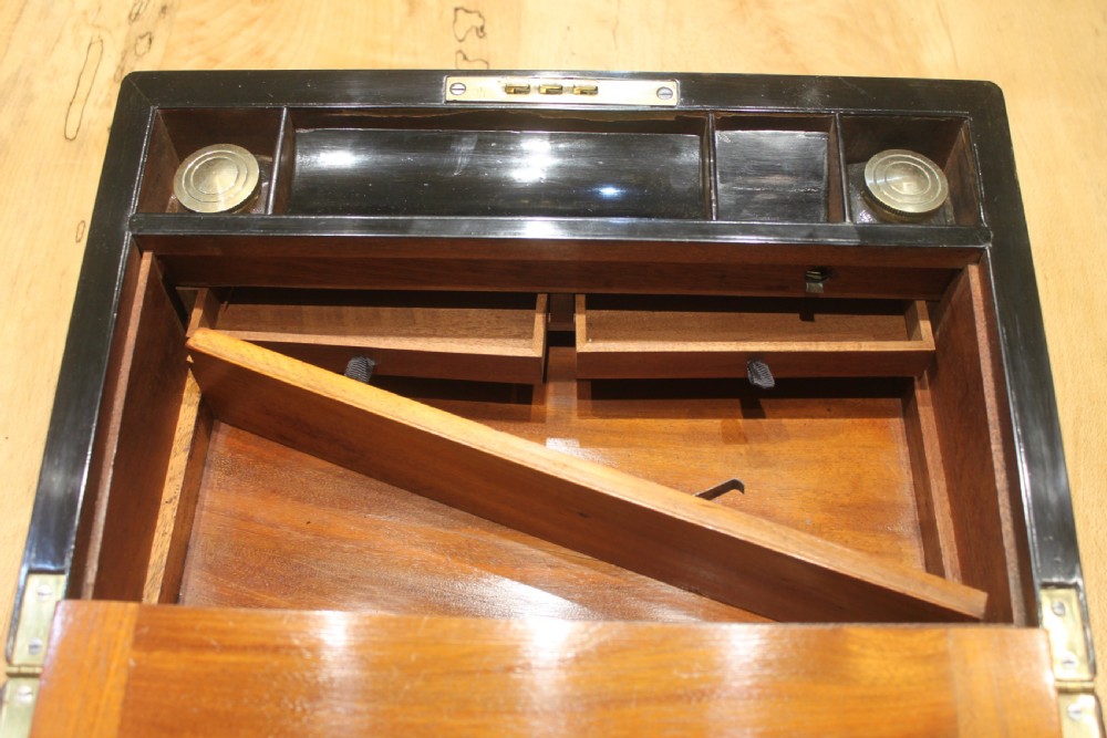 Victorian brass bound walnut writing slope View XI