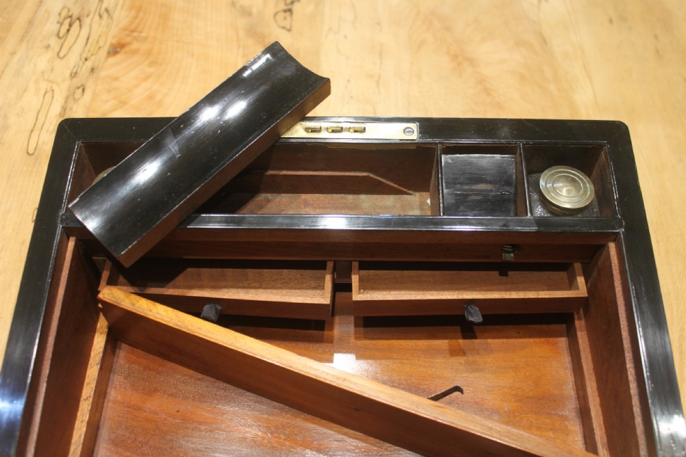 Victorian brass bound walnut writing slope View XII